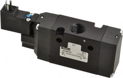 Parker - 3/8", 3-Way Body Ported Stacking Solenoid Valve - 24 VDC, 1.4 CV Rate, Air Return, 2.4" High x 5.29" Long - Exact Tooling
