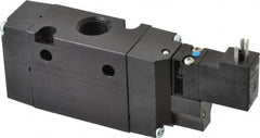 Parker - 3/8", 3-Way Body Ported Stacking Solenoid Valve - 120 VAC, 1.4 CV Rate, Air Return, 2.4" High x 5.29" Long - Exact Tooling