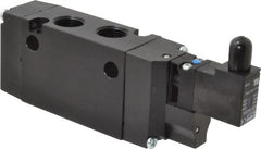 Parker - 3/8", 4-Way Body Ported Stacking Solenoid Valve - 120 VAC, 1.4 CV Rate, Air Return, 2.4" High x 5.78" Long - Exact Tooling