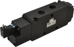 Parker - 1/2", 4-Way Body Ported Stacking Solenoid Valve - 120 VAC, 5.9 CV Rate, Air Return, 2.95" High x 9.13" Long - Exact Tooling