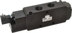 Parker - 3/4", 4-Way Body Ported Stacking Solenoid Valve - 120 VAC, 7 CV Rate, Air Return, 2.95" High x 9.13" Long - Exact Tooling