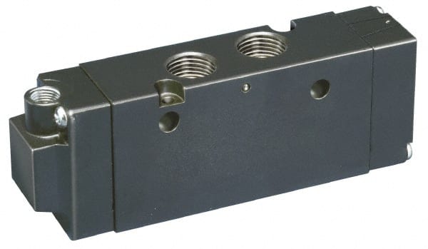 Parker - 1/2", 4-Way Body Ported Stacking Solenoid Valve - 5.9 CV Rate, Air Return, 2.68" High x 7.79" Long - Exact Tooling
