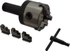 Interstate - 3 Jaws, 3" Diam, Self Centering Manual Lathe Chuck - 5C Mount Spindle, 0.765" Through Hole Diam, Cast Iron - Exact Tooling