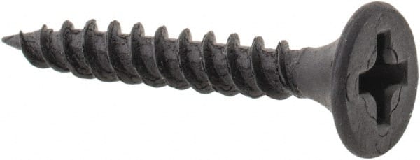 Value Collection - #6, 1" OAL, Phillips Drive Bugle Head, Steel Drywall Screws - Black Phosphate Finish, Grade 1018 - Exact Tooling