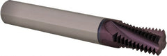Iscar - NPT, 1/2" Cutting Diam, 4 Flute, Solid Carbide Helical Flute Thread Mill - External Thread, 0.8" LOC, 3-1/2" OAL, 1/2" Shank Diam - Exact Tooling