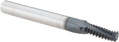 Iscar - UN, 0.2" Cutting Diam, 3 Flute, Solid Carbide Helical Flute Thread Mill - External Thread, 0.6" LOC, 2-1/2" OAL, 1/4" Shank Diam - Exact Tooling