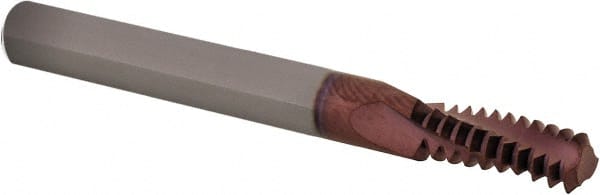 Iscar - UN, 0.24" Cutting Diam, 3 Flute, Solid Carbide Helical Flute Thread Mill - External Thread, 0.7" LOC, 2-1/2" OAL, 1/4" Shank Diam - Exact Tooling