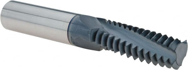 Iscar - UN, 0.63" Cutting Diam, 3 Flute, Solid Carbide Helical Flute Thread Mill - External Thread, 1.7" LOC, 4" OAL, 5/8" Shank Diam - Exact Tooling