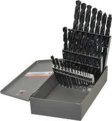 Triumph Twist Drill - 1/16 to 1/2", 135° Point, Oxide Finish, High Speed Steel Jobber Length Drill Bit Set - Exact Tooling