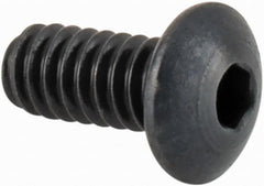 Camcar - #2-56 UNC Hex Socket Drive, Button Screw - Alloy Steel, Black Oxide Finish, Fully Threaded, 3/16" Length Under Head - Exact Tooling