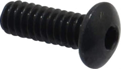 Camcar - #2-56 UNC Hex Socket Drive, Button Screw - Alloy Steel, Black Oxide Finish, Fully Threaded, 1/4" Length Under Head - Exact Tooling