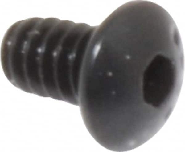 Camcar - #4-40 UNC Hex Socket Drive, Button Screw - Alloy Steel, Black Oxide Finish, Fully Threaded, 3/16" Length Under Head - Exact Tooling