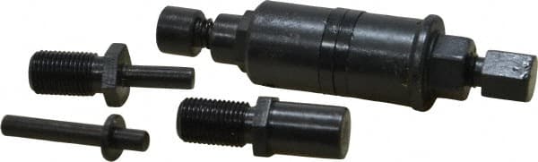 Interstate - 5C Steel Universal Collet Stop - Includes Stop Body with Spring Ejector Assembly, (1) ea. 1/4 Inch, and 1/2 Inch Diameter Ejector, (2) Extra Springs, (1) ea. 1/4 Inch, and 1/2 Inch Diameter Solid Stops - Exact Tooling