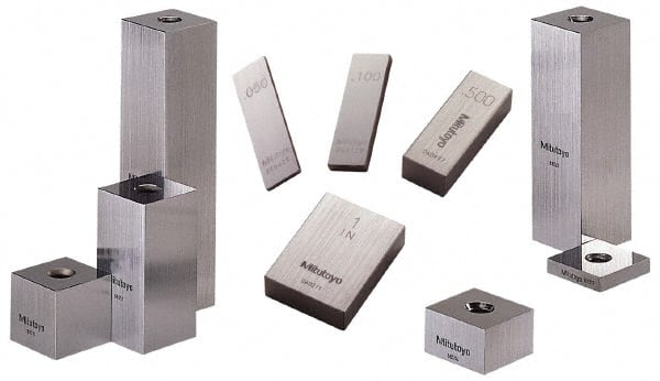 Mitutoyo - 0.109" Rectangular Steel Gage Block - Accuracy Grade AS-1, Includes Certificate of Inspection - Exact Tooling