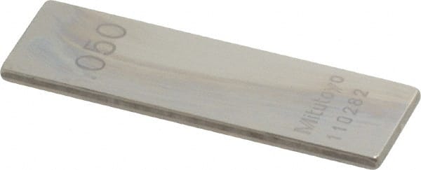 Mitutoyo - 0.05" Rectangular Steel Gage Block - Accuracy Grade 0, Includes Certificate of Inspection - Exact Tooling