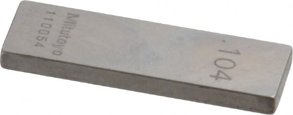 Mitutoyo - 0.104" Rectangular Steel Gage Block - Accuracy Grade 0, Includes Certificate of Inspection - Exact Tooling