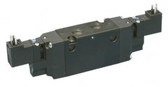 Parker - 4-Way Body Ported Stacking Solenoid Valve - 24 VDC, 1.4 CV Rate, 7.51" Long - Exact Tooling