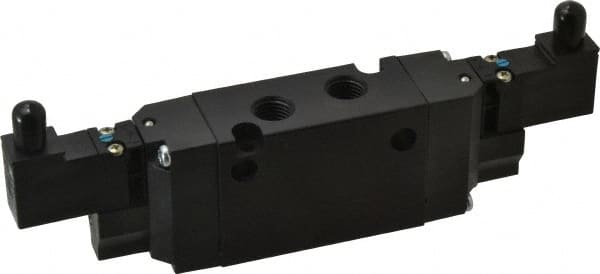 Parker - 4-Way Body Ported Stacking Solenoid Valve - 24 VDC, 1.4 CV Rate, 7.51" Long - Exact Tooling