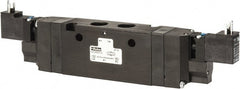 Parker - 4-Way Body Ported Stacking Solenoid Valve - 120 VAC, 2.1 CV Rate, 9.35" Long - Exact Tooling