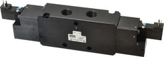 Parker - 4-Way Body Ported Stacking Solenoid Valve - 120 VAC, 5.7 CV Rate, 11.29" Long - Exact Tooling