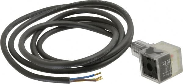 Parker - Solenoid Valve Lighted 3 Pin Connector - 30mm x 6 Ft. Cord - Exact Tooling