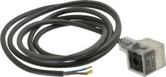 Parker - Solenoid Valve Lighted 3 Pin Connector - 30mm x 6 Ft. Cord - Exact Tooling