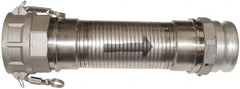 Kuriyama of America - 300" OAL, 2" ID, Flexible Metal Hose Assembly - 2" Fitting, Part A Adapter x Part D Coupler End Connections, Aluminum Fitting, 304 Stainless Steel Hose - Exact Tooling