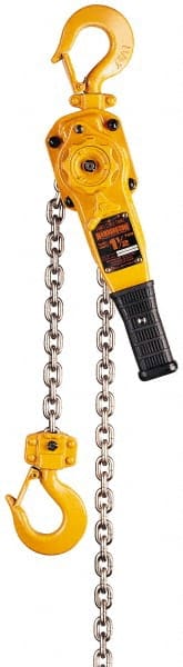 Harrington Hoist - 1,500 Lb Lifting Capacity, 5' Lift Height, Lever Hoist - Made from Chain, 1 Chain - Exact Tooling