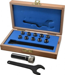 ETM - 3/4 Inch Shank Diameter, Straight Shank, ER Collet Chuck Set - 0.022 to 0.396 Inch Collet Chuck Capacity - Exact Tooling