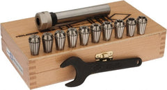 ETM - 3/4 Inch Shank Diameter, Straight Shank, ER Collet Chuck Set - 0.022 to 0.396 Inch Collet Chuck Capacity - Exact Tooling