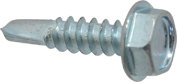 Value Collection - #10, Hex Washer Head, Hex Drive, 3/4" Length Under Head, #3 Point, Self Drilling Screw - Exact Tooling