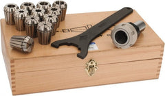 ETM - 1 Inch Shank Diameter, Straight Shank, ER Collet Chuck Set - 0.08 to 0.789 Inch Collet Chuck Capacity - Exact Tooling