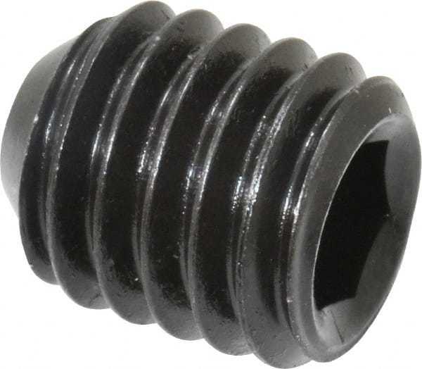 Holo-Krome - 7/16-14 UNC, 1/2" OAL, Cup Point Set Screw - Grade 8 Alloy Steel, 7/32" Key - Exact Tooling