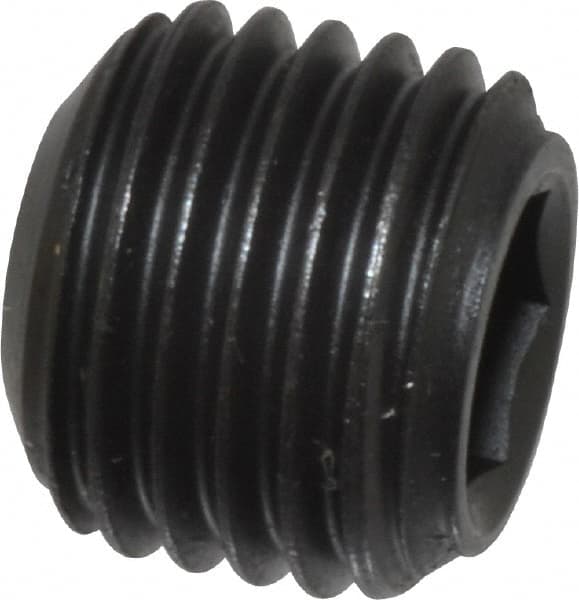 Holo-Krome - 7/16-20 UNF, 3/8" OAL, Cup Point Set Screw - Grade 8 Alloy Steel, 7/32" Key - Exact Tooling