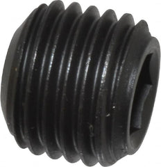 Holo-Krome - 7/16-20 UNF, 3/8" OAL, Cup Point Set Screw - Grade 8 Alloy Steel, 7/32" Key - Exact Tooling