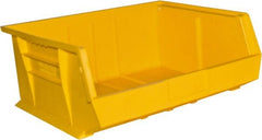 Durham - 14-5/8" Deep, Yellow Plastic Hang and Stack Bins - 7" High x 16-3/4" Wide x 14-5/8" Long - Exact Tooling
