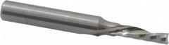 Onsrud - 5/32" Cutting Diam x 9/16" Length of Cut, 1 Flute, Downcut Spiral Router Bit - Uncoated, Right Hand Cut, Solid Carbide, 2" OAL x 1/4" Shank Diam, Single Edge, 21° Helix Angle - Exact Tooling