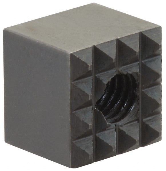 Fairlane - 3/8" Square, 10-32 Thread, 3/8" High, Extra Fine Tooth Grade, Diamond Serration, High Speed Steel, Square Positioning Gripper - 0.03 x 45A° Chamfer, Black Oxide Finish - Exact Tooling