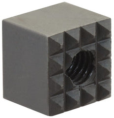 Fairlane - 3/8" Square, 10-32 Thread, 3/8" High, Extra Fine Tooth Grade, Diamond Serration, High Speed Steel, Square Positioning Gripper - 0.03 x 45A° Chamfer, Black Oxide Finish - Exact Tooling