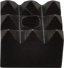Fairlane - 1/2" Square, 10-32 Thread, 3/8" High, Coarse Tooth Grade, Diamond Serration, High Speed Steel, Square Positioning Gripper - 0.03 x 45A° Chamfer, Black Oxide Finish - Exact Tooling