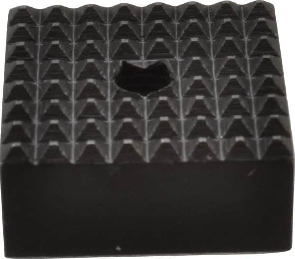 Fairlane - 3/4" Square, 10-32 Thread, 3/8" High, Extra Fine Tooth Grade, Diamond Serration, High Speed Steel, Square Positioning Gripper - 0.03 x 45A° Chamfer, Black Oxide Finish - Exact Tooling