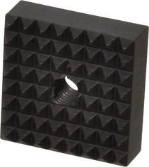 Fairlane - 1" Square, 1/4-28 Thread, 3/8" High, Fine Tooth Grade, Diamond Serration, High Speed Steel, Square Positioning Gripper - 0.03 x 45A° Chamfer, Black Oxide Finish - Exact Tooling