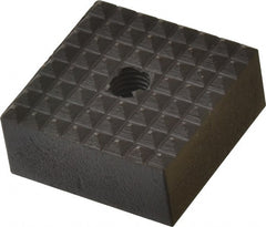 Fairlane - 1" Square, 1/4-28 Thread, 1/2" High, Fine Tooth Grade, Diamond Serration, High Speed Steel, Square Positioning Gripper - 0.03 x 45A° Chamfer, Black Oxide Finish - Exact Tooling