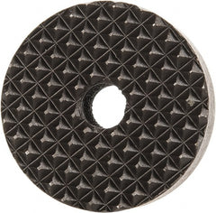 Fairlane - 1/4-28 Thread, 1" Diam, 3/8" High, Threaded, Extra Fine Tooth Grade Diamond Serration Tooth Pattern, High Speed Steel, Round Positioning Gripper - 3/16" Flat Width, Black Oxide Coated - Exact Tooling