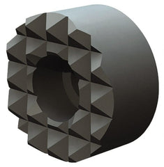 Fairlane - 5/8" Diam, 1/2" High, No. 8 C Bore SHCS, Counterbored, Extra Fine Tooth Grade Diamond Serration Tooth Pattern, High Speed Steel, Round Positioning Gripper - Black Oxide Coated - Exact Tooling