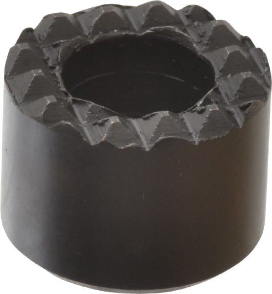 Fairlane - 1/2" Diam, 3/8" High, No. 8 C Bore SHCS, Counterbored, Extra Fine Tooth Grade Diamond Serration Tooth Pattern, High Speed Steel, Round Positioning Gripper - Black Oxide Coated - Exact Tooling