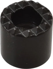 Fairlane - 1/2" Diam, 1/2" High, No. 8 C Bore SHCS, Counterbored, Extra Fine Tooth Grade Diamond Serration Tooth Pattern, High Speed Steel, Round Positioning Gripper - Black Oxide Coated - Exact Tooling