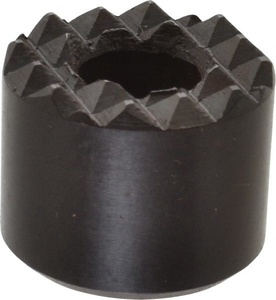 Fairlane - 5/8" Diam, 1/2" High, No. 8 C Bore SHCS, Counterbored, Fine Tooth Grade Diamond Serration Tooth Pattern, High Speed Steel, Round Positioning Gripper - Black Oxide Coated - Exact Tooling
