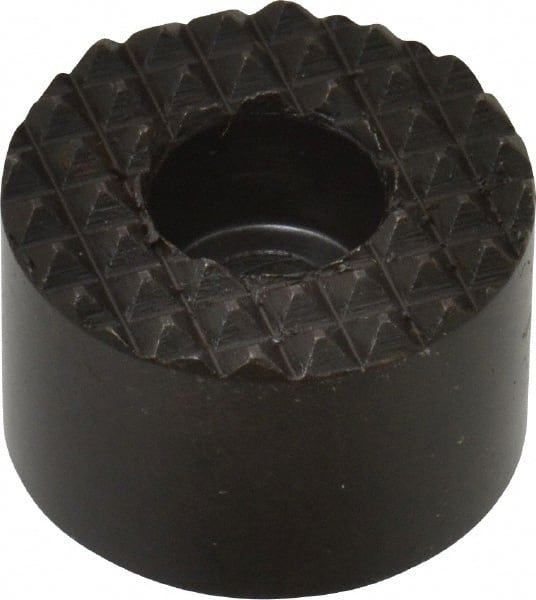 Fairlane - 3/4" Diam, 3/8" High, No. 10 C Bore SHCS, Counterbored, Extra Fine Tooth Grade Diamond Serration Tooth Pattern, High Speed Steel, Round Positioning Gripper - Black Oxide Coated - Exact Tooling