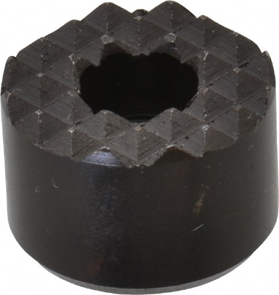 Fairlane - 3/4" Diam, 1/2" High, No. 10 C Bore SHCS, Counterbored, Fine Tooth Grade Diamond Serration Tooth Pattern, High Speed Steel, Round Positioning Gripper - Black Oxide Coated - Exact Tooling